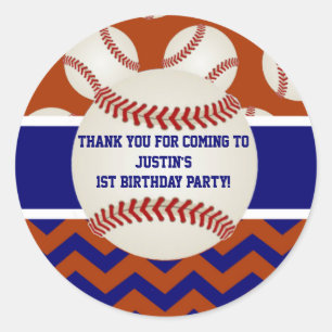 Autocollants de Merci d'anniversaire de base-ball