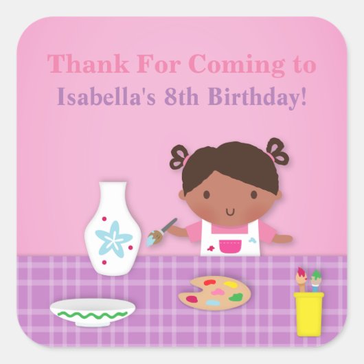 Autocollants de Merci de partie d'art de peinture (Devant)