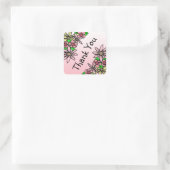 Autocollants de Merci rose floral (Sac)