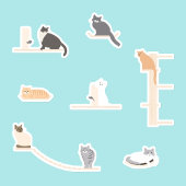 Autocollants de meubles muraux pour chats
