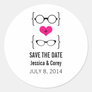 Autocollants de mise en garde "Pink Geeky Glasses"