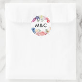 Autocollants de monogramme de mariage floral brill (Sac)