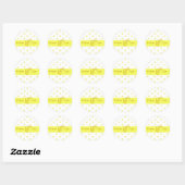 Autocollants de monogramme pois jaune (Feuille)