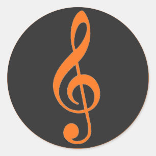 Autocollants de musique à clé gris orange