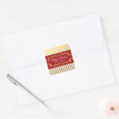 Autocollants de Noël à rayures rouges et dorées (Enveloppe)