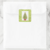 Autocollants de Noël Arbre de Noël dans un pot rou (Sac)