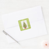 Autocollants de Noël Arbre de Noël dans un pot rou (Enveloppe)