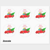 Autocollants de Noël - Camion rouge (Feuille)