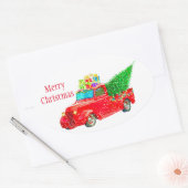 Autocollants de Noël - Camion rouge (Enveloppe)