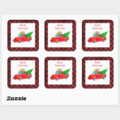 Autocollants de Noël - Camion rouge (Feuille)