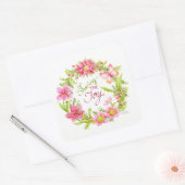 Autocollants de Noël Couronne Florale Aquarelle (Enveloppe)