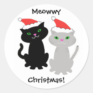 Autocollants de Noël de chat
