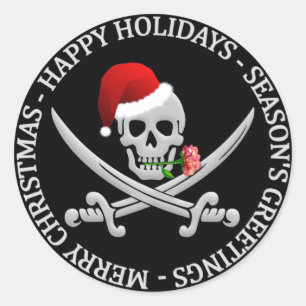 Autocollants de Noël de pirate