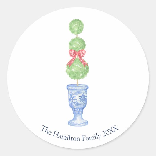 Autocollants de Noël en chinoiserie Topiary Coquet (Devant)