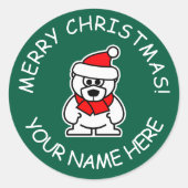 Autocollants de Noël personnalisés avec ours Père  (Devant)
