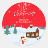 Autocollants de Noël personnalisés de nom de famil (Devant)