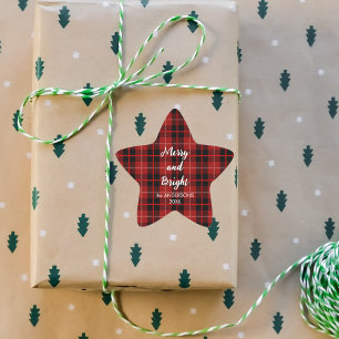 Autocollants de Noël personnalisés étoile rouge