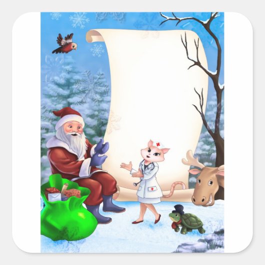 autocollants de Noël pour une infirmière. (Devant)