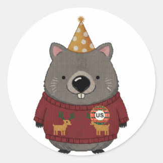 Autocollants de Noël Pull Ugly Wombat