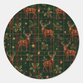 Autocollants de Noël Tartan Stag