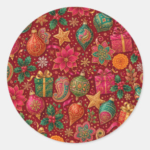 Autocollants de Noël ton joyaux Paisley