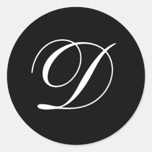 Autocollants de noir de monogramme du mariage D