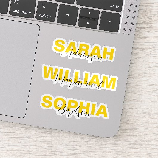 Autocollants de nom en or élégants personnalisés É (Détail)