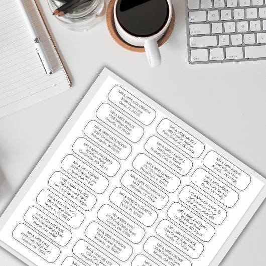 Autocollants de nom et d'adresse de destinataire é