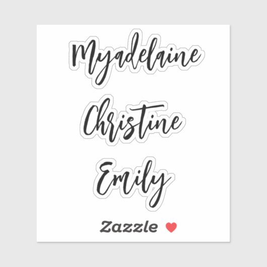 Autocollants de nom manuscrits simples (Feuille)