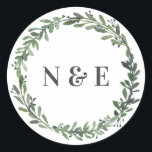 autocollants de nom mariage fleuri à aquarelle feu<br><div class="desc">autocollants de nom mariage floral à aquarelle feuillu. Avec de beaux feuilles aquarelle et moderne audacieux type. Partie d'une suite mariage</div>