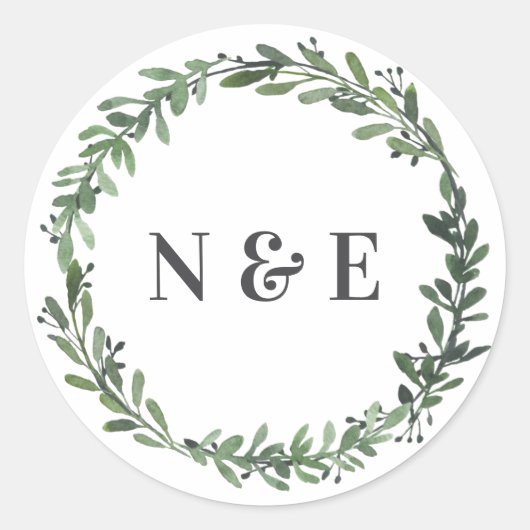 autocollants de nom mariage fleuri à aquarelle feu (Devant)