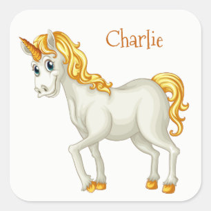 Autocollants de nom personnalisé Unicorn