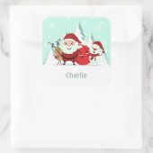 Autocollants de nom personnalisés père Noël, Reind (Sac)