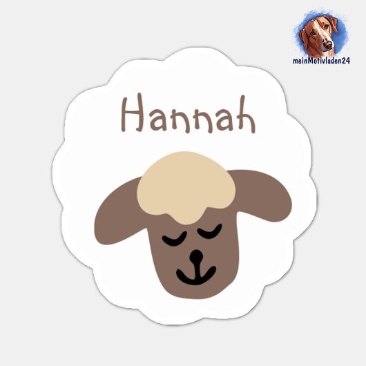 Autocollants de nom Petit mouton - blanc marron |