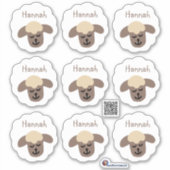 Autocollants de nom Petit mouton - blanc marron | (Devant)