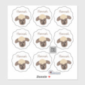Autocollants de nom Petit mouton - blanc marron | (Feuille)