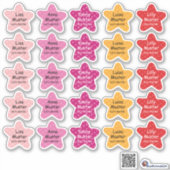 Autocollants de nom Petites Étoiles 3 | Forme - Au (Devant)