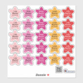 Autocollants de nom Petites Étoiles 3 | Forme - Au (Feuille)