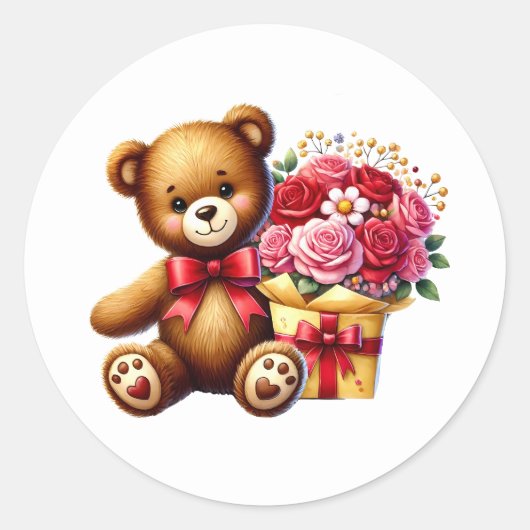 Autocollants de nounours de la Saint-Valentin (Devant)