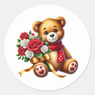 Autocollants de nounours de la Saint-Valentin
