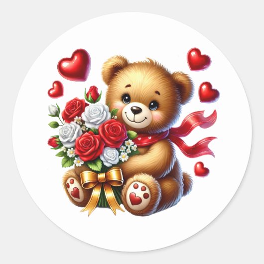 Autocollants de nounours de la Saint-Valentin (Devant)