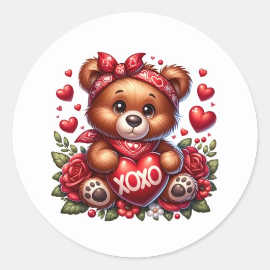 Autocollants de nounours de la Saint-Valentin (Devant)