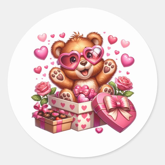 Autocollants de nounours de la Saint-Valentin (Devant)
