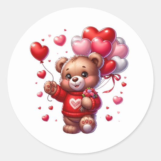 Autocollants de nounours de la Saint-Valentin (Devant)