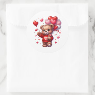 Autocollants de nounours de la Saint-Valentin