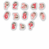 Autocollants de numéro de câlins de hérisson | Let (Devant)