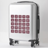 Autocollants de numéros carrés personnalisables Bo (Sur valise)