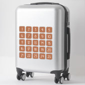 Autocollants de numéros carrés personnalisables en (Sur valise)