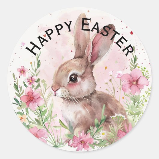 Autocollants de Pâques lapin sarcelle mignon (Devant)