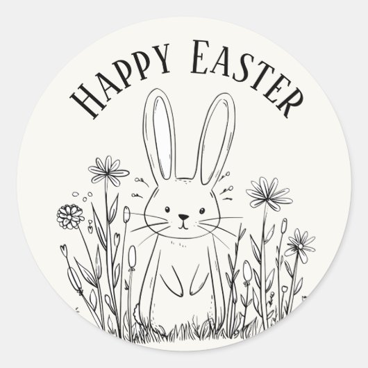 Autocollants de Pâques lapin sarcelle mignon (Devant)